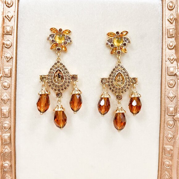 Teardrop Amber Earrings, Amber Drop Earrings, Baltic Gemstone Earrings - Picture 3 of 10